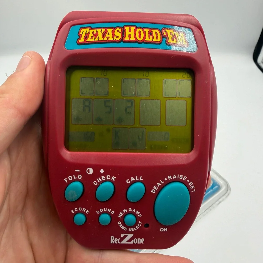 RecZone Texas Hold 'Em Poker Electronic Handheld Game Tested Works w/ Box